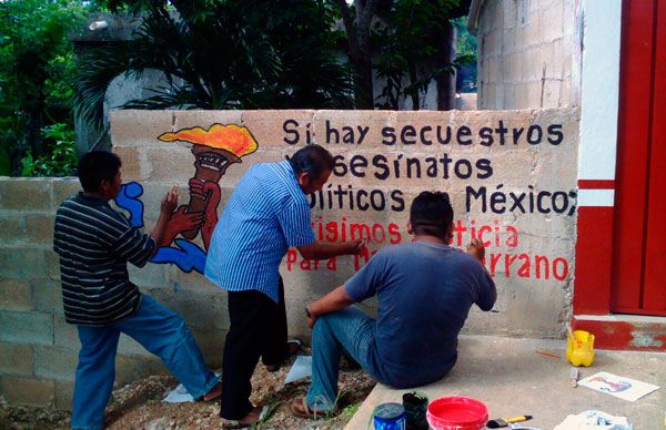 Antorchistas vallidoletanos realizan pintas para marcha