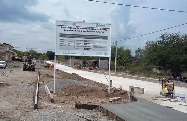 Construyen avenida principal en la colonia Unidad Antorchista 