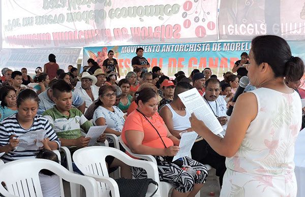 Reunión de plenistas en apoyo a antorchistas morelenses 