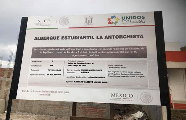 Avanza construcción de edificio en casa del estudiante de Colima 