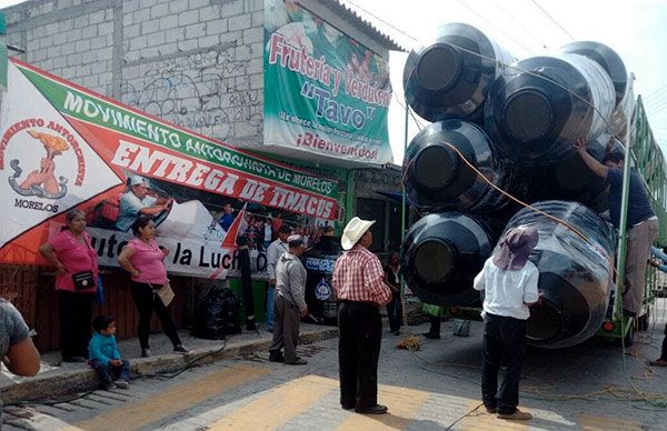  Antorcha gestiona tinacos a bajo costo en Yautepec 