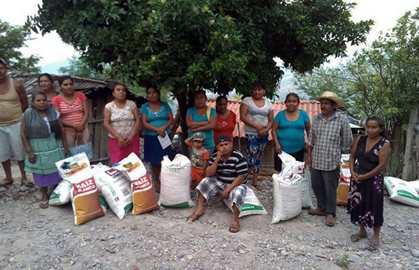 Entrega Antorcha fertilizante y semilla mejorada a campesinos de Chichihualco