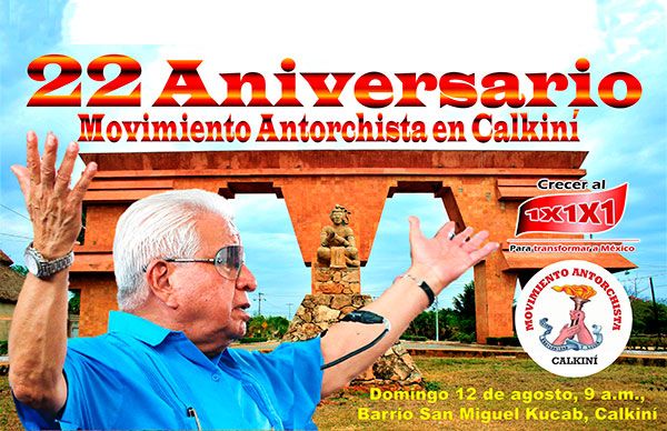 Celebran antorchistas de Calkiní su 22 Aniversario