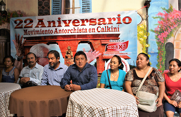 Antorchistas de Calkiní anuncian evento de 22 Aniversario