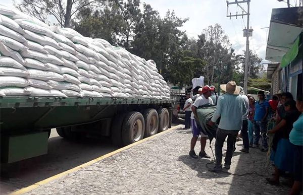 Llegan insumos agrícolas a casi 400 campesinos de Topiltepec