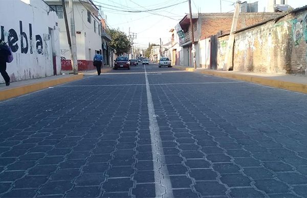 Logran adoquinamiento en Atlixco