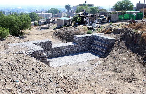 ODAPAS Chimalhuacán concluye presa de gavión El Pocito