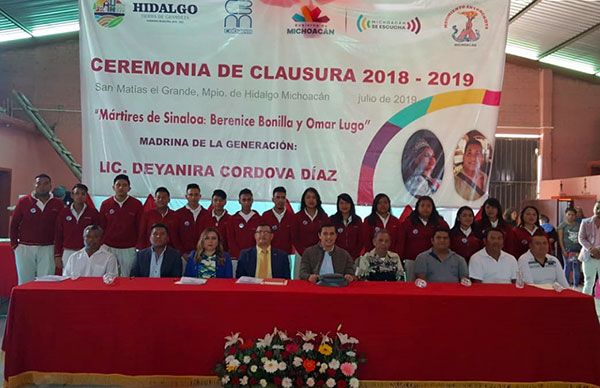 COBA de San Matías fundado por Antorcha, celebra ceremonia de clausura