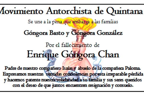 Esquela: Enrique Góngora Chan 