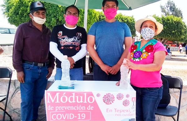 Instalan en Tepexi módulo de prevención de covid-19