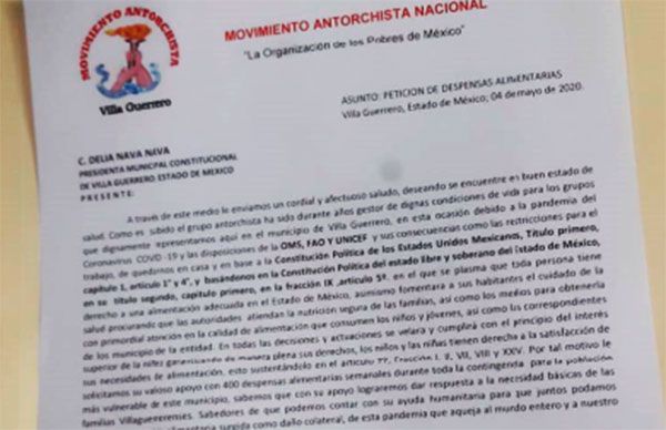 Villaguerrerenses solicitan apoyos alimenticios a administración de Delia Nava Nava