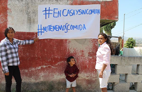 Protestan poblanos desde casa por escasez de comida