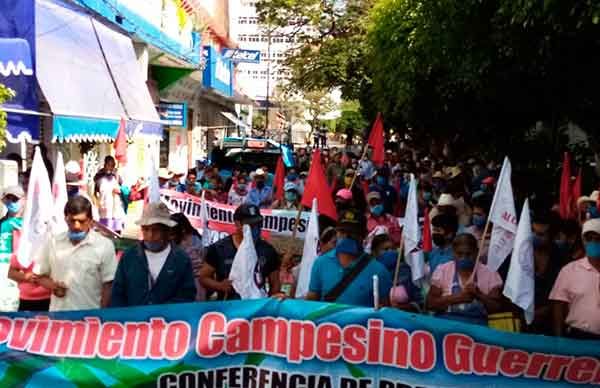 Marcha del Movimiento Campesino Guerrerense concluye con acuerdos 