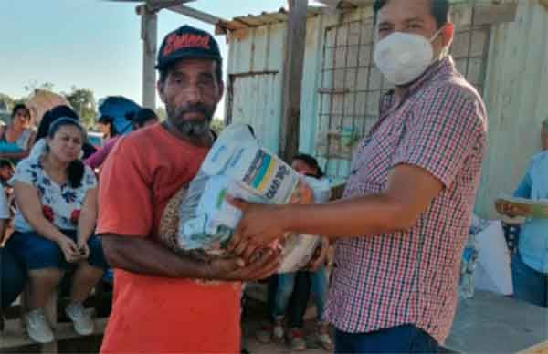 Primer apoyo alimenticio, de toda la contingencia, para Puerto Libertad