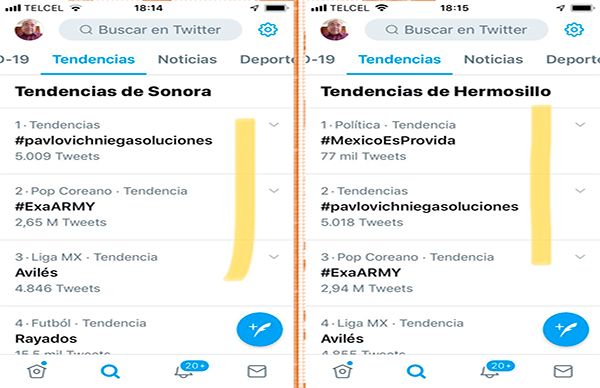 #PavlovichNiegaSoluciones se colocó como tendencia en Sonora 