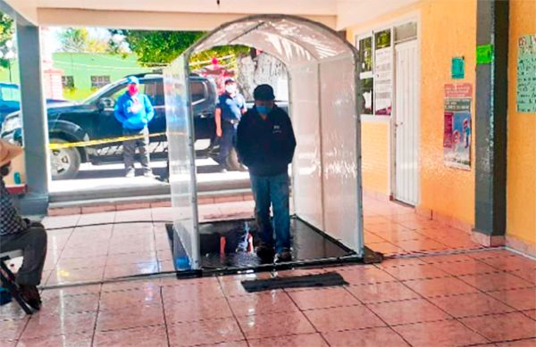 Instalan túnel desinfectante en Atexcal