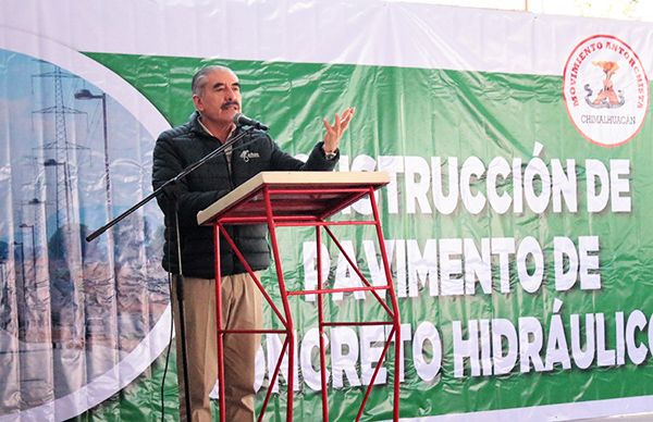 Inaugura Antorcha obras de pavimento hidráulico en Chimalhuacán