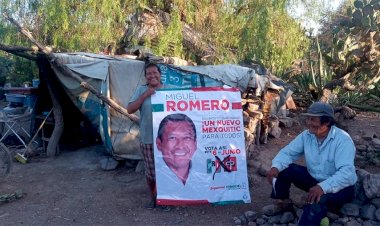 El candidato del PRI, Miguel Romero visitó casa por casa en Mexquitic de Carmona