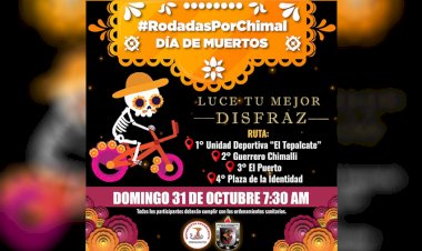 Antorcha fomenta cultura ciclista con temática de día de muertos