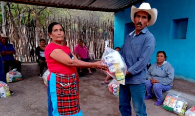 Antorchistas del Altiplano de Tamaulipas reciben apoyo alimentario