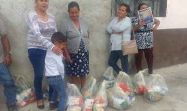 Logran antorchistas despensas para familias humildes de San Gabriel