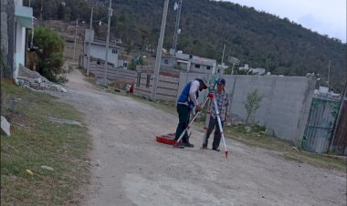Realizan levantamiento topográfico en El Tepeyac 