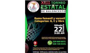 Convoca Antorcha al XIV Torneo Estatal de Baloncesto