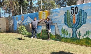 Mural rinde homenaje a Movimiento Antorchista por sus 50 años